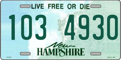 NH license plate 1034930