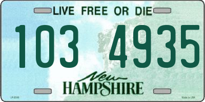 NH license plate 1034935