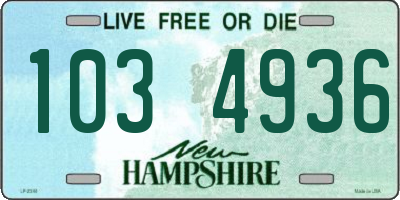 NH license plate 1034936