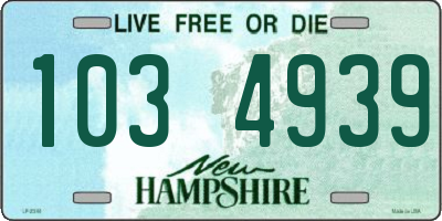 NH license plate 1034939