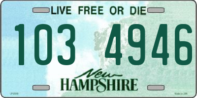 NH license plate 1034946