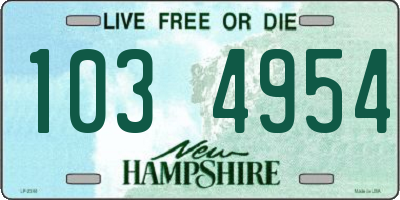 NH license plate 1034954