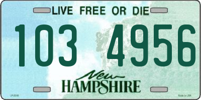 NH license plate 1034956