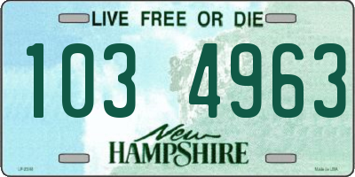 NH license plate 1034963