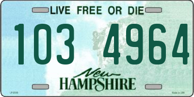 NH license plate 1034964