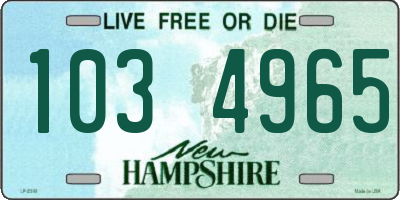 NH license plate 1034965