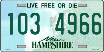 NH license plate 1034966
