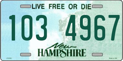 NH license plate 1034967