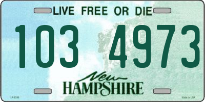 NH license plate 1034973