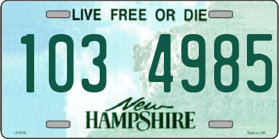 NH license plate 1034985
