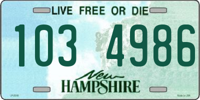 NH license plate 1034986