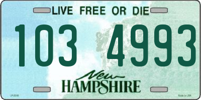NH license plate 1034993