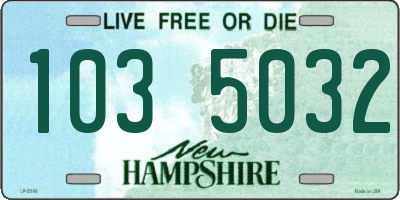 NH license plate 1035032