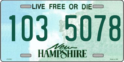 NH license plate 1035078