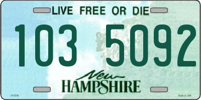 NH license plate 1035092