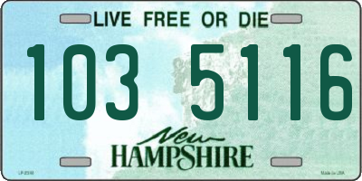 NH license plate 1035116