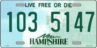 NH license plate 1035147