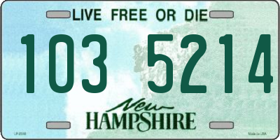NH license plate 1035214