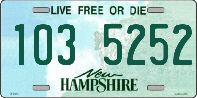 NH license plate 1035252