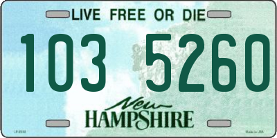 NH license plate 1035260