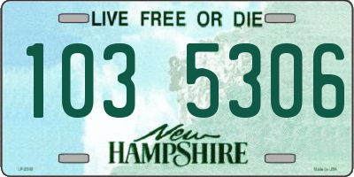 NH license plate 1035306
