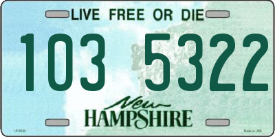 NH license plate 1035322