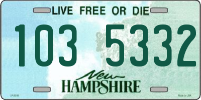 NH license plate 1035332