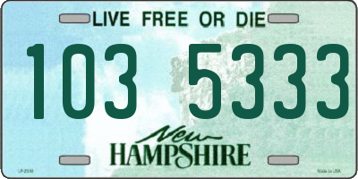 NH license plate 1035333