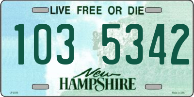 NH license plate 1035342