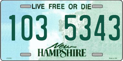NH license plate 1035343