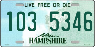 NH license plate 1035346