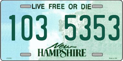 NH license plate 1035353