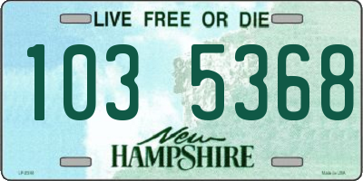 NH license plate 1035368