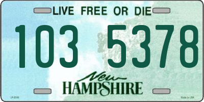 NH license plate 1035378