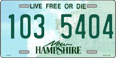 NH license plate 1035404