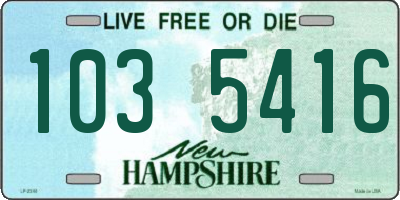 NH license plate 1035416