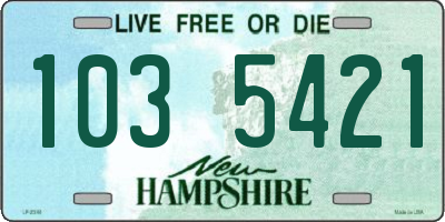 NH license plate 1035421