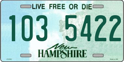 NH license plate 1035422
