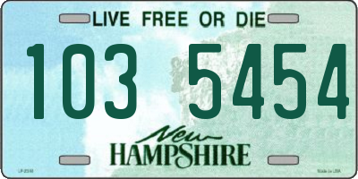 NH license plate 1035454