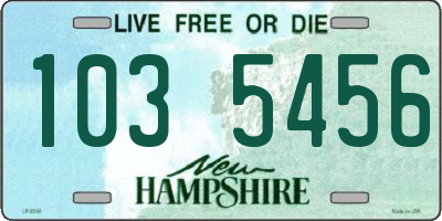 NH license plate 1035456