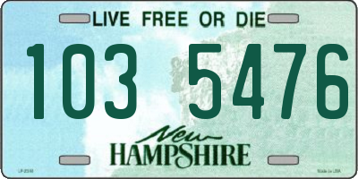 NH license plate 1035476