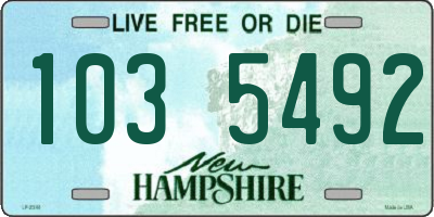 NH license plate 1035492
