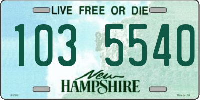 NH license plate 1035540