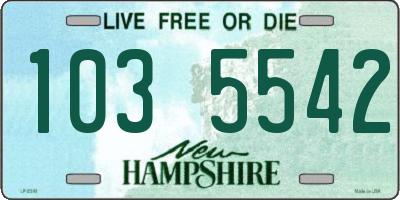 NH license plate 1035542