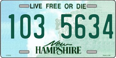 NH license plate 1035634