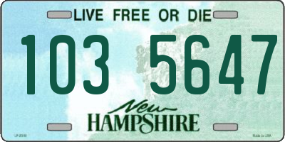 NH license plate 1035647