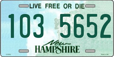 NH license plate 1035652