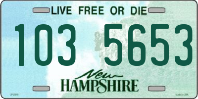 NH license plate 1035653