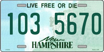NH license plate 1035670