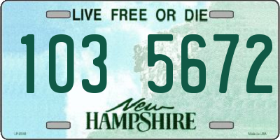 NH license plate 1035672
